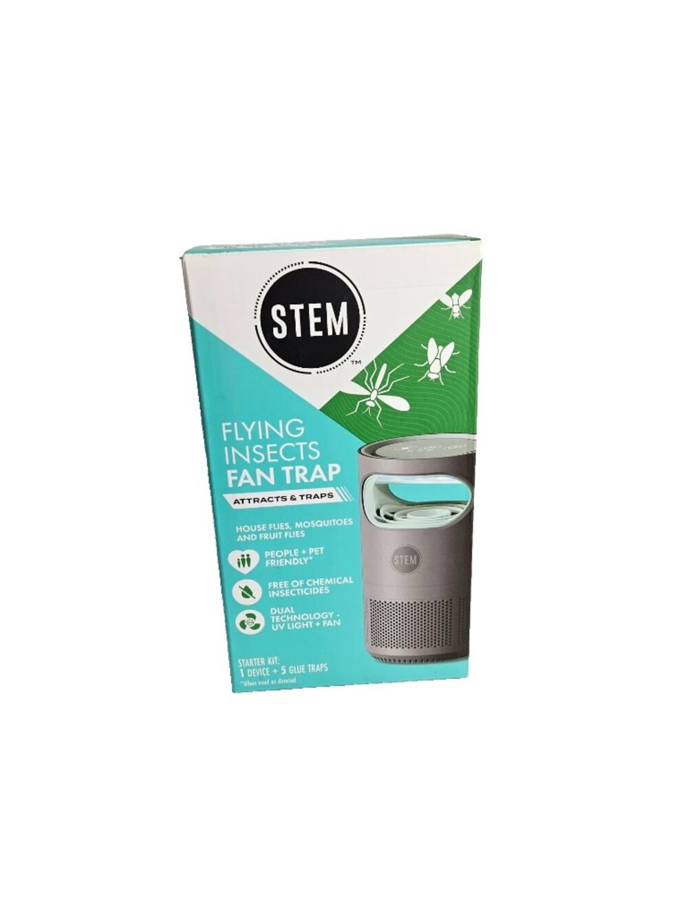 STEM Flying Insects Fan Trap Starter Kit: 1 Device-5 Glue Traps People Friendly
